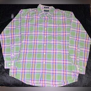 Vintage John Ashford Long Sleeve Button Down Shirt Men's L 100% Cotton  preppy